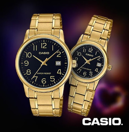 Đồng hồ Casio MTP-V002G-1B-LTP-V002G-1B dây kim loại cao cấp