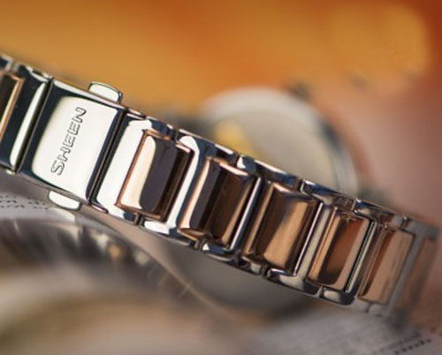 dây kim loại đồng hồ casio sheen SHE-4048SG-7AUDR