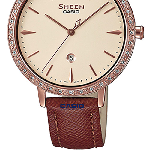 dây da đồng hồ casio sheen SHE-4535YGL-9A