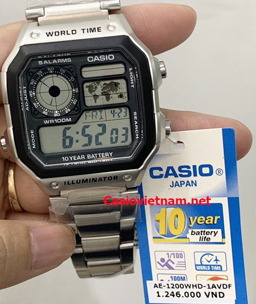 đồng hồ Casio AE-1200WHD pin 10 năm