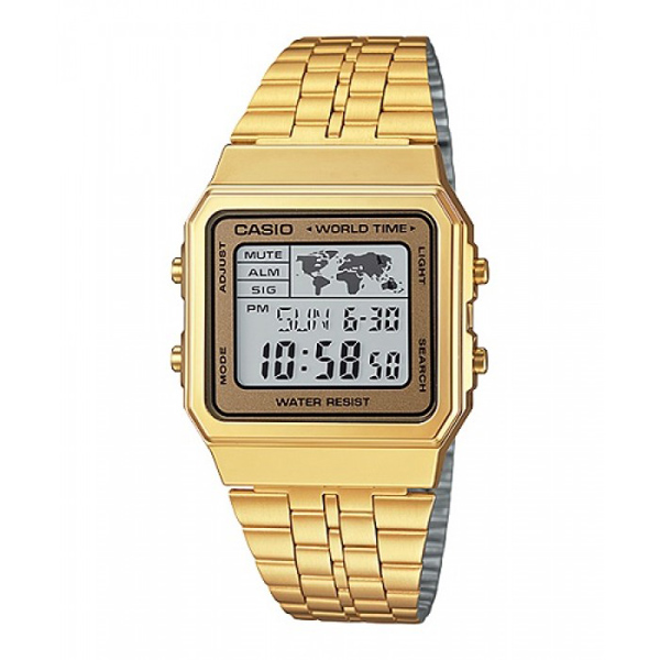 ĐỒNG HỒ CASIO A500WGA-9DF Đồng hồ điện tử - Dây kim loại Mạ vàng Sang trọng 